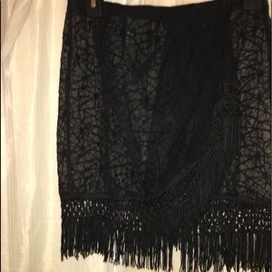 Women’s Black Skirt w Sheer Spiderweb